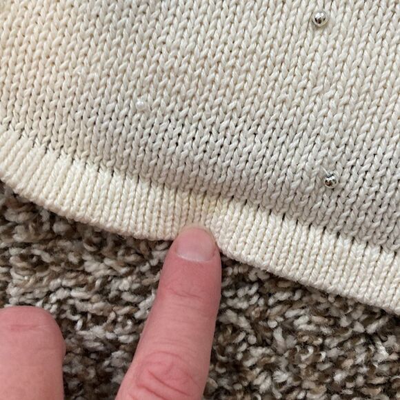 Bobbie Brooks Vintage Cream Angel Cloud Sweater Vest Large - Picture 13 of 13